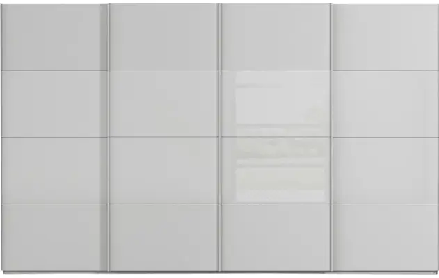 Goossens kledingkast finca combi glans mat glas grijs hoogwaardig meubelplaat - 8244442-{merk}-finca-combi-sts-grijs-schuifdeuren-01